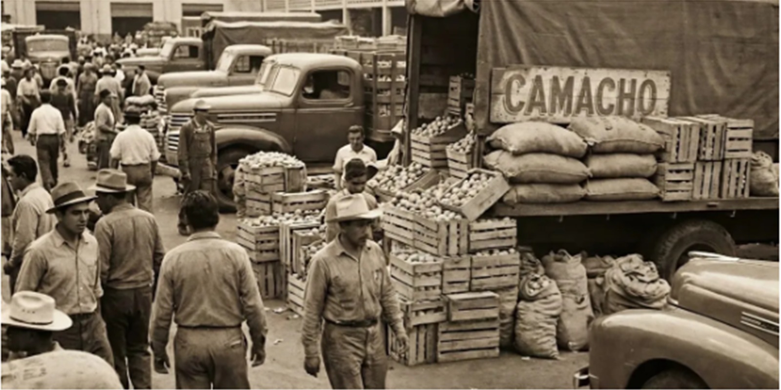 Historic produce market and distribution activity